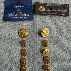 BROOKS BROTHERS Sheep Gold Replacement Buttons 10 Set 15mm & 20mm for Blazer